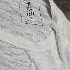 We The Free White Slub Knit Scoop Neck Tee